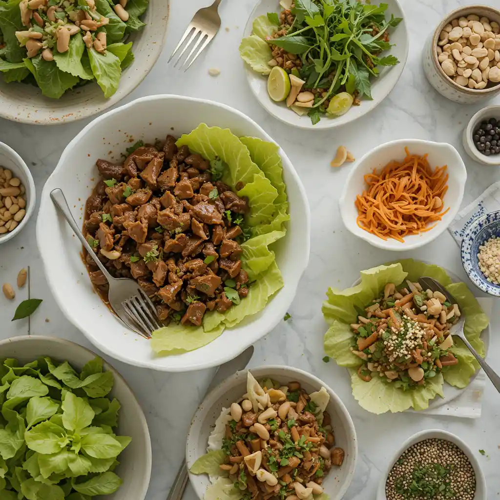 low carb beef wraps recipe! High protein ground beef lettuce wraps