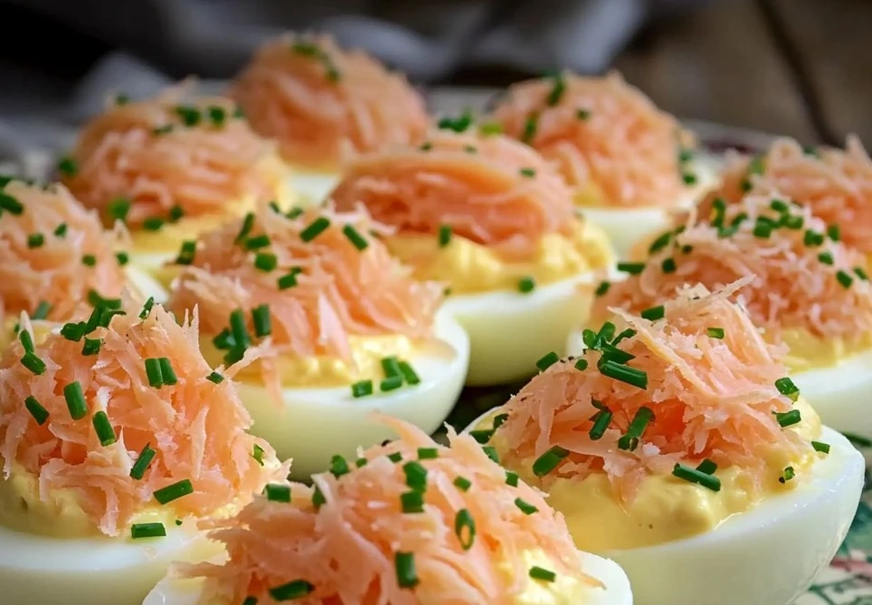 Brunch Menu salmon Stuffed Eggs