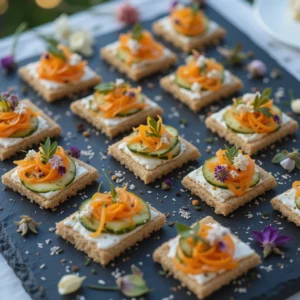 Floral Brunch Canapés Styled Like a Magazine Cover (Ideal for Pinterest, editorial spreads, or portfolio content) Brunch Recipe: 3 Ways to Impress with Floral Bites
