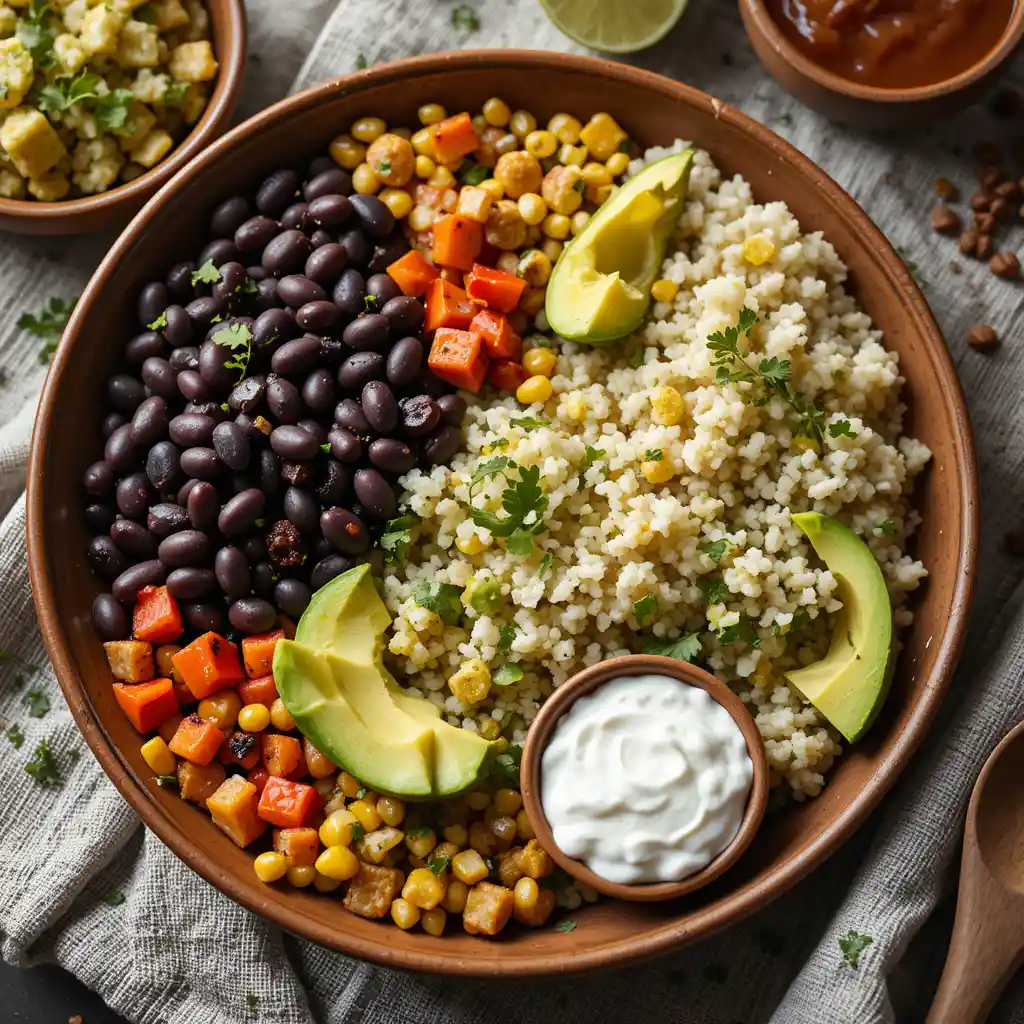 Healthy, colorful, and bursting with complementary flavors—this spread of side dishes turns your burrito night into a full-on feast. From cilantro lime rice and black bean corn salad to grilled vegetables and a cooling Greek yogurt dip, each element is styled to harmonize with the main dish. It's a balanced plate that brings variety and vitality to every bite.