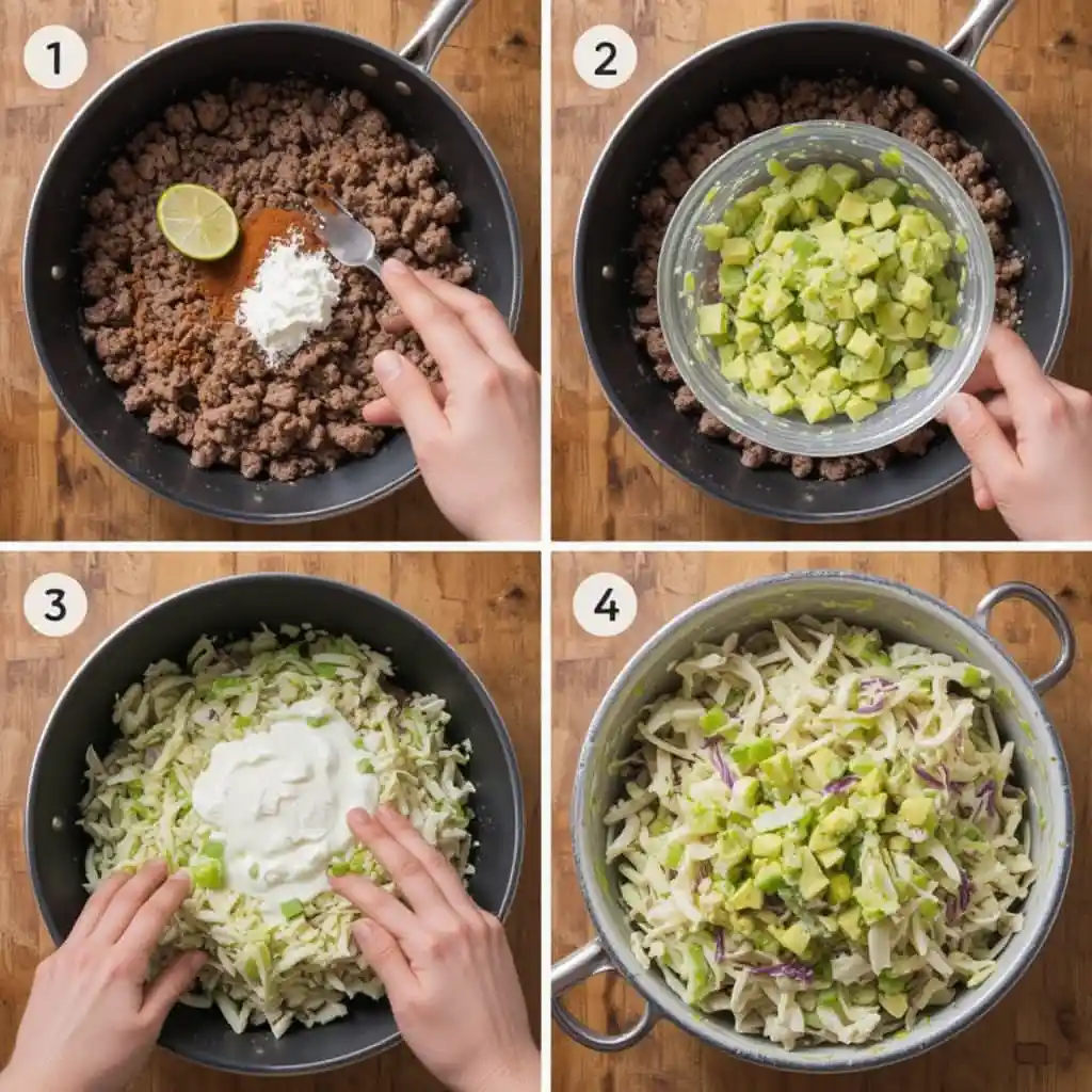 Healthy Soft Beef Taco Recipe
Healthy beef taco recipe ready in 20 minutes! Get 25g protein per serving with lean beef, avocado slaw, and Greek yogurt. Perfect for busy weeknights